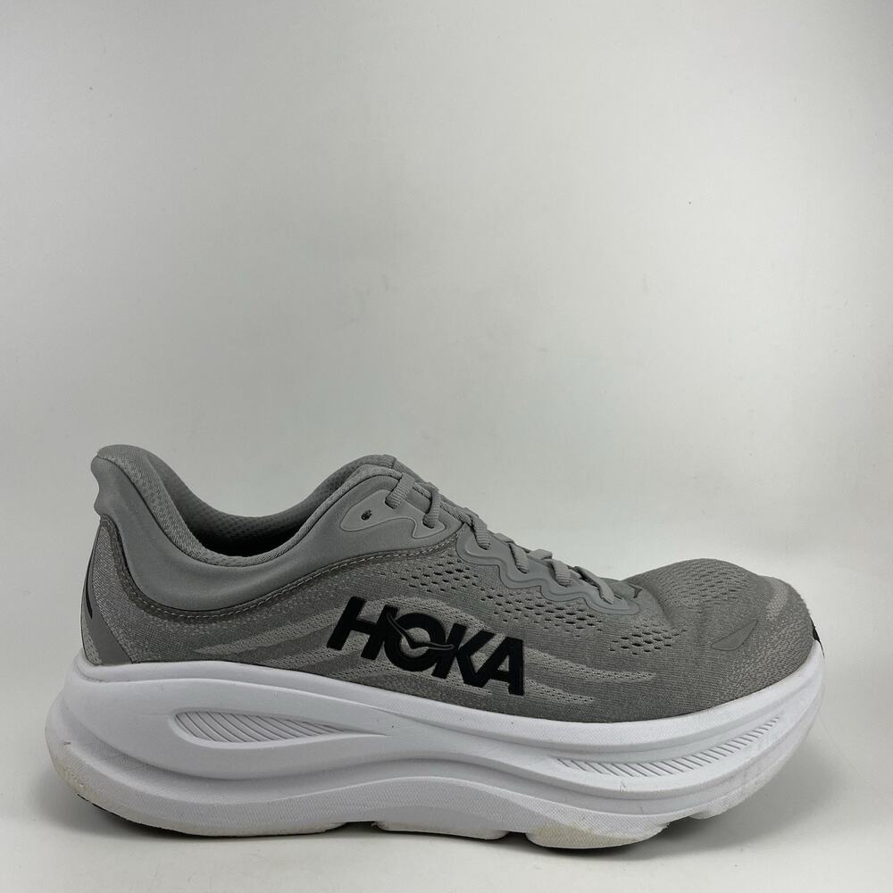 Hoka Bondi 9 Running Shoes Mens Size 11.5 Wide EE Galactic Grey/Stellar Gray
